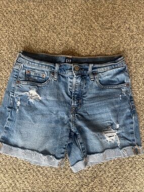 GAP Women’s Distressed Denim Shorts - Blue